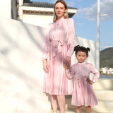 New fashion pink parent-child dress For Mom And Me