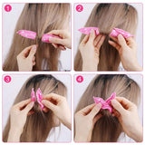 Sponge Beauty Hair curlers sleep lazy polka dot hair curlers DIY does not hurt hair bow hair curler (Set Of 10 Pcs)