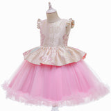 New Children's Dress Fly Sleeve Gauze Pompous Skirt Girl Princess Skirt
