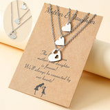 Hollow heart-shaped fashion parent-child card necklace (Set Of 3 Pcs)