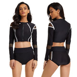 Simple sun protection surfing clothes split long sleeve swimsuit