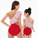 Parent-child swimsuit female striped bikini new mother and daughter swimming for Mom and Me