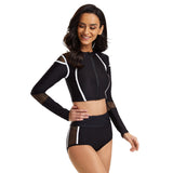 Simple sun protection surfing clothes split long sleeve swimsuit