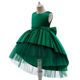 New Girls Dress In Children Pure Color Gauze Pompous Skirt Runway Princess Dress Host Dress