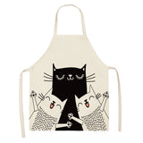 Parent-child linen apron cat pattern