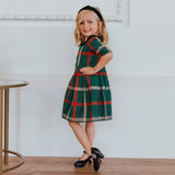 Elegant parent-child plaid dress