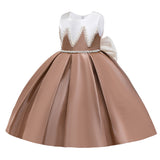 New European And American Girl Host Performance Clothes Children Piano Dress Autumn And Winter Little Girl's Birthday Princess Skirt