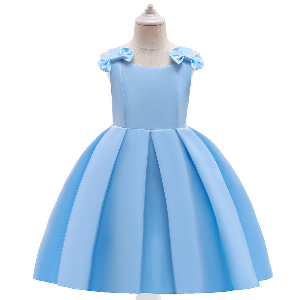 European And American New Children's Dress Forged Solid Color Girl Princess Skirt
