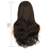 Wave wig female natural color long curly hair air bangs chemical fiber wig headgear