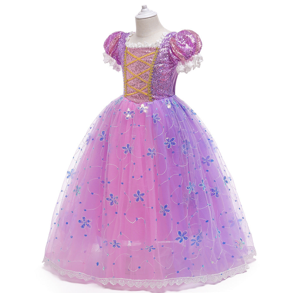 Children's Dress Princess Skirt Sequins Decals Long Skirt For Children Cosplay Costumes