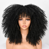 Small curly head cover with bangs chemical fiber wig multicolor