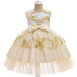 New European And American Girls Dress Sequins Forged Flower Dress Girls Dress Dress Children Show Dress Skirt