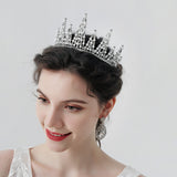 Baroque bridal tiara rhinestone crown