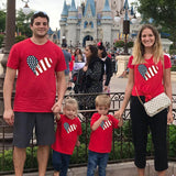 American Independence Day theme love stars and stripes printed parent-child short sleeve t-shirt