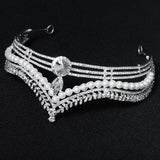 Vintage court style bridal luxury rhinestone pearl tiara