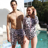 Family Matching nylon leopard print parent-child swimsuit parent-child outfit