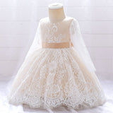 Girl's Birthday Long Sleeved Gauze Fluffy Gauze Lace Princess Dress