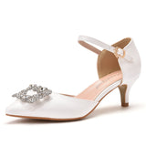 Rhinestone sandals low heel fashion wedding shoes