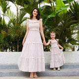 Floral dress holiday casual mother-daughter matching outfit