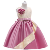 New Children's Dress Skirt Matching Color Sleeveless Girls Dress Children's Host Dress