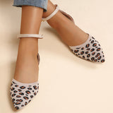 Semi-toe box Women's leopard print pumps women's pointed-toe hollowed all-match fashion sandals