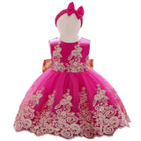 European And American New Girls Dress Bowknot Lace Gauze Pompous Dress Runway Dress