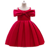 New Children's Dress Skirt Forged Cloth Shoulder Girl's Dress Princess Piano Performance Dress