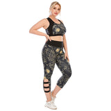 Plus size track pants yoga vest bra for women