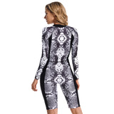 Women's One-piece snake print surfing suit long sleeve sunscreen swimsuit