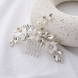 Bride headpiece accessories polymer clay flower hair comb