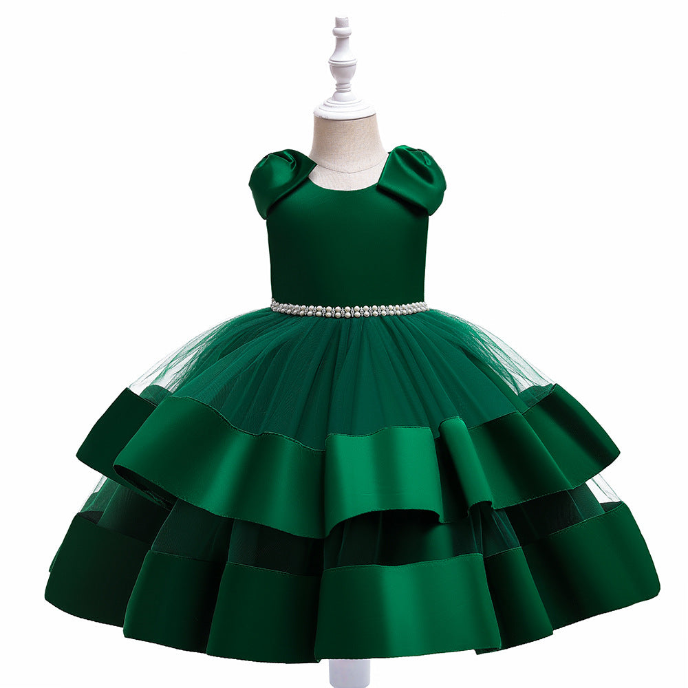 New Princess Dress Girl Dress Birthday Catwalk Piano Performance Dress Voluminous Gauze Children Dress
