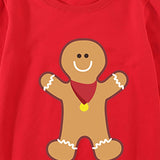 Cute gingerbread man Christmas parent-child sweater