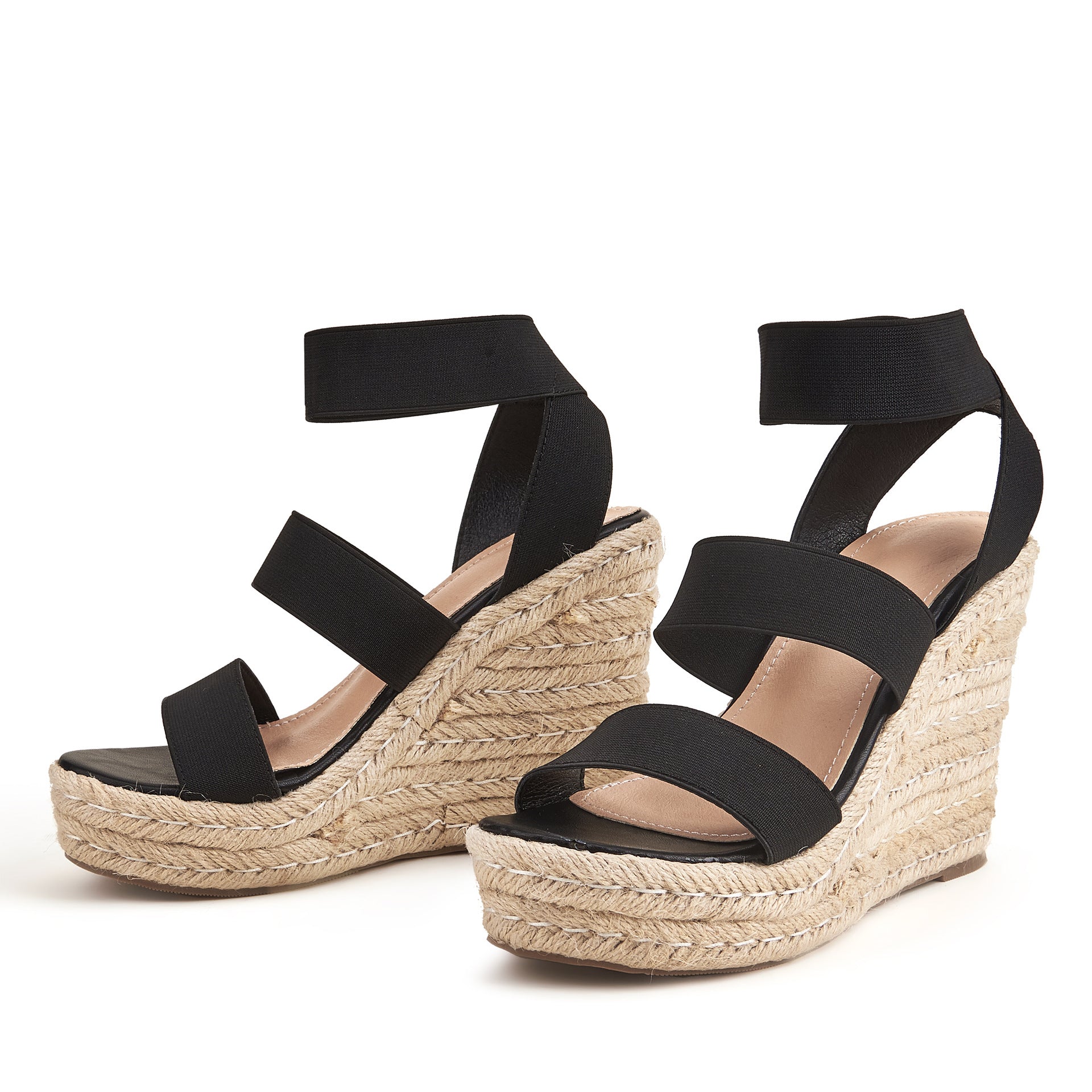 Women's hemp rope shoes summer high heel wedge platform large size sandals for women