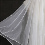 Double-layer Pearl short bridal veil