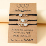 Parent-child heart-shaped hand weaving bracelet (Set Of 3 Pcs)
