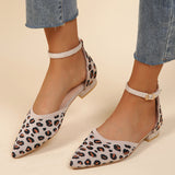 Semi-toe box Women's leopard print pumps women's pointed-toe hollowed all-match fashion sandals