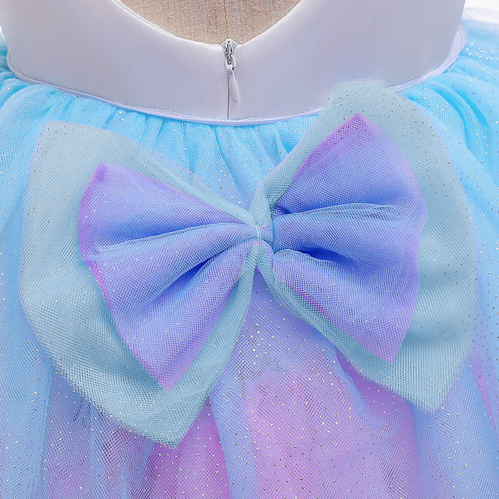 Girl Princess Skirt Unicorn Holiday Costume Mesh Detachable Cape Halloween Costume