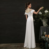 Sheath Floor Length Elastic Cloth Wedding Dress