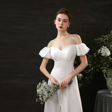 Sheath Floor Length Elastic Cloth Wedding Dress