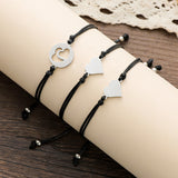 Mother-daughter parent-child bracelet hollow love braided bracelet (Set Of 3 Pcs)