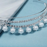 Handmade Pearl Rhinestone Crown bridal tiara