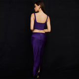 Women's Open Back Suspender Mesh Hip Wrap Two-piece Slit Long Skirt