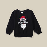 Black sweater Santa Claus parent-child Top