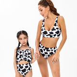 Parent-child swimwear fashion leopard print split swimsuit mother and daughter swimsuit for Mom and Me