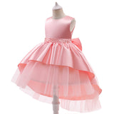 New Girls Dress In Children Pure Color Gauze Pompous Skirt Runway Princess Dress Host Dress
