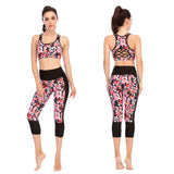 Yoga tight pants printed sports bra