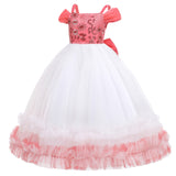 Girls' Mesh Sling Birthday Piano Performance Dress Princess Dress Evening Dress