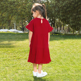 Family Matching red dress men's shirt parent-child dress