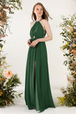 A-Line Sweep-Brush Train Chiffon Bridesmaid Dress