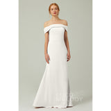 Sheath Floor Length Knitted Fabric Wedding Dress CB0346